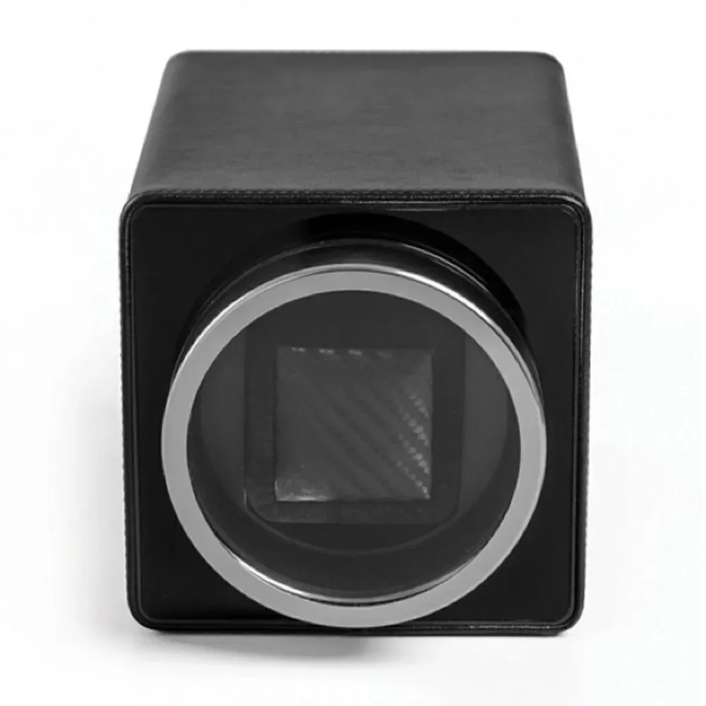 Brand new Rotations Black Faux Leather Velveteen Lined 1-Watch Winder